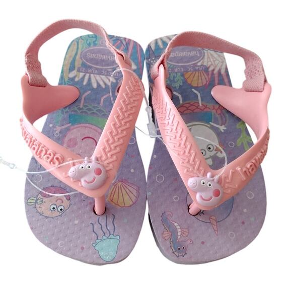 Havaianas | NEW Purple & Pink PEPPA PIG Sandals Baby Infant Girl 5C R$30 - Picture 1 of 6
